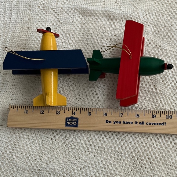 Colorful Biplane Ornament Set. - Picture 5 of 5